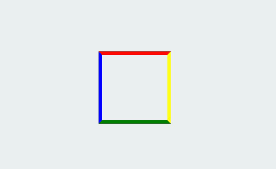 A box with each side a different color